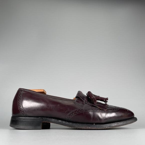 Johnston Murphy Optima Men\'s 9 E Burgundy Leather Slip On Kilt Tassel Loafer GUC main image 8